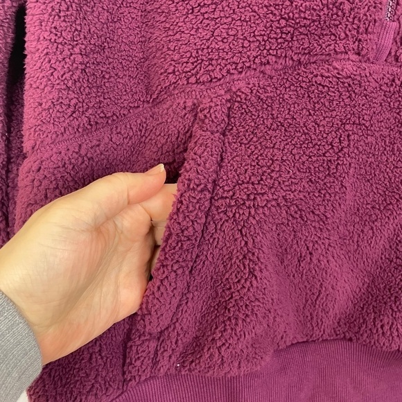 NWT - Purple Teddy Bear Half Zip Up Hoodie, Cozy, Comfy by All in Motion, Size M - Picture 4 of 8